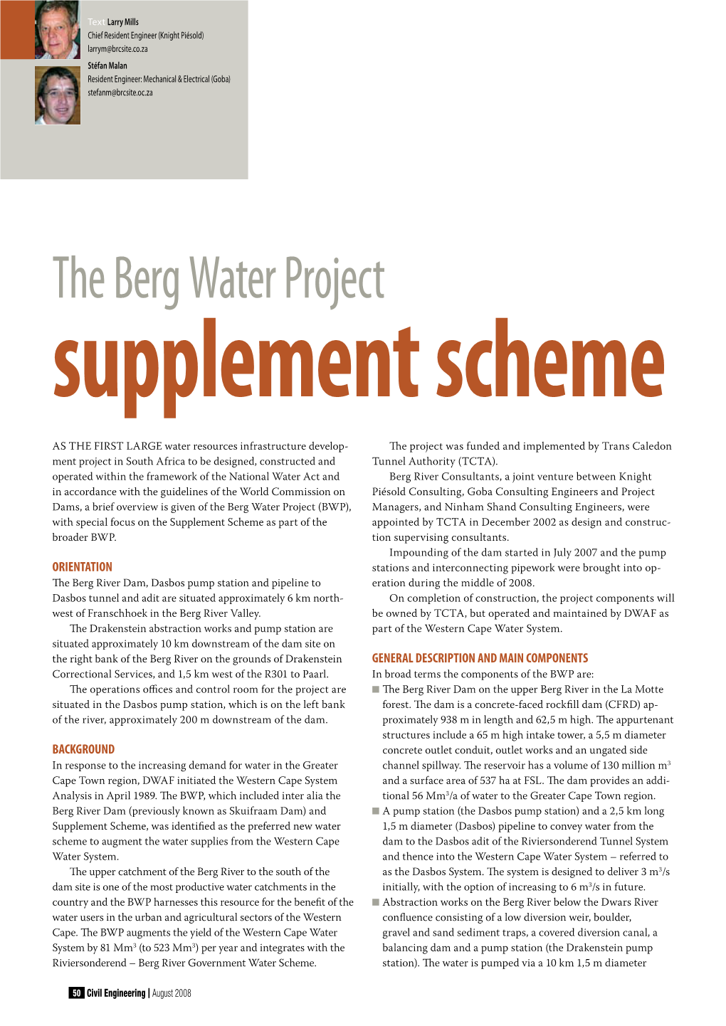 The Berg Water Project Supplement Scheme