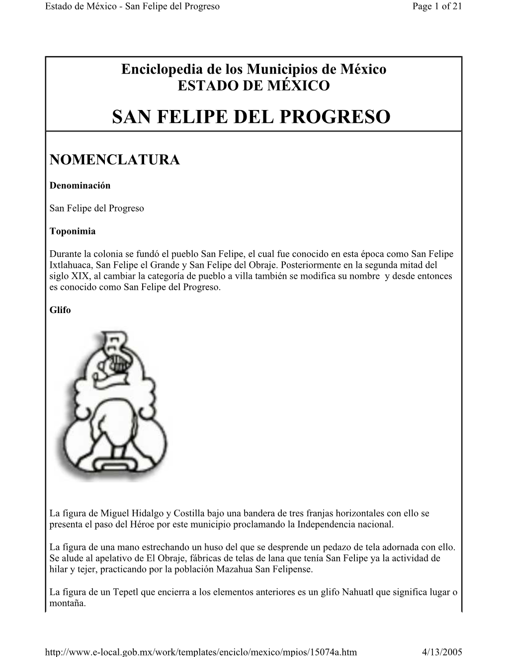 San Felipe Del Progreso Page 1 of 21