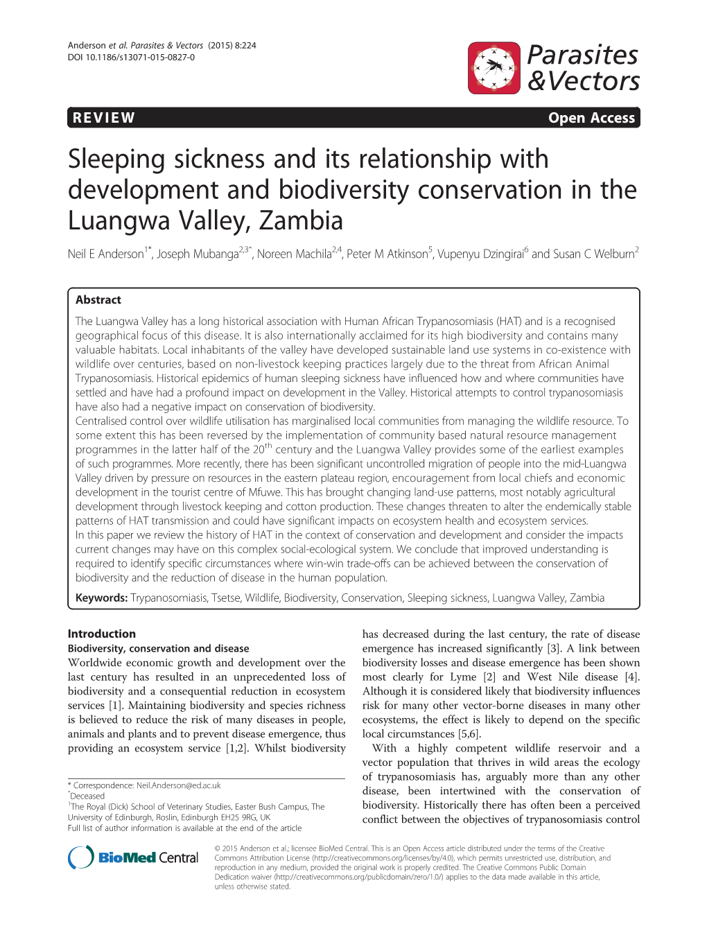 Sleeping Sickness and Its Relationship with Development and Biodiversity