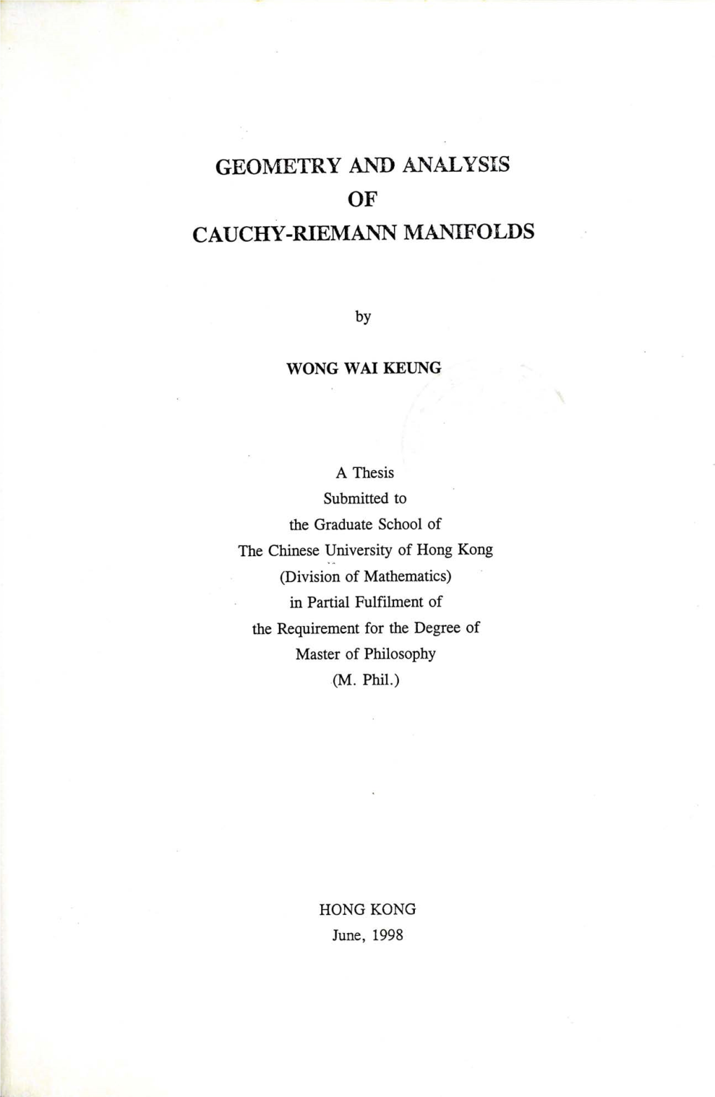 Cauchy-Riemann (CR) Manifolds. Monograph from Pace University Math