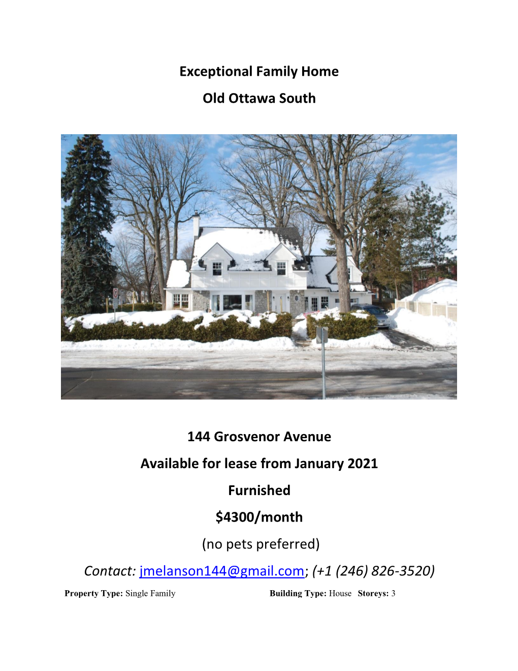 Exceptional Family Home Old Ottawa South 144 Grosvenor Avenue