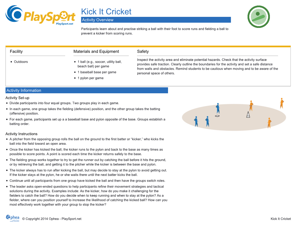 Kick It Cricket Activity Overview