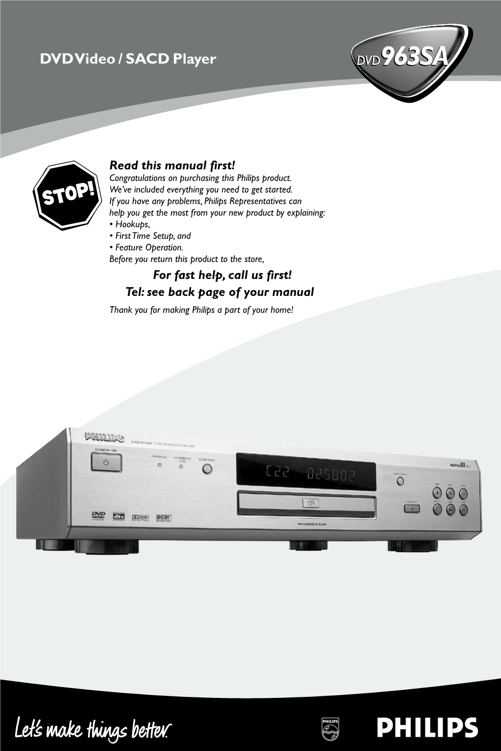 DVD Video / SACD Player DVD963SA