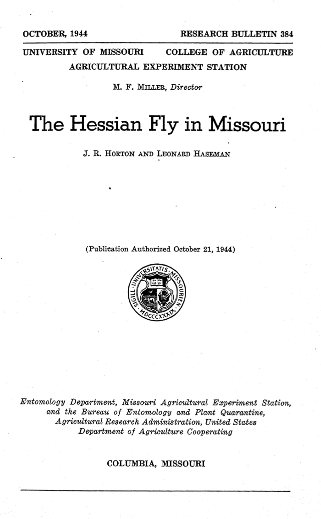 The Hessian Fly in Missouri