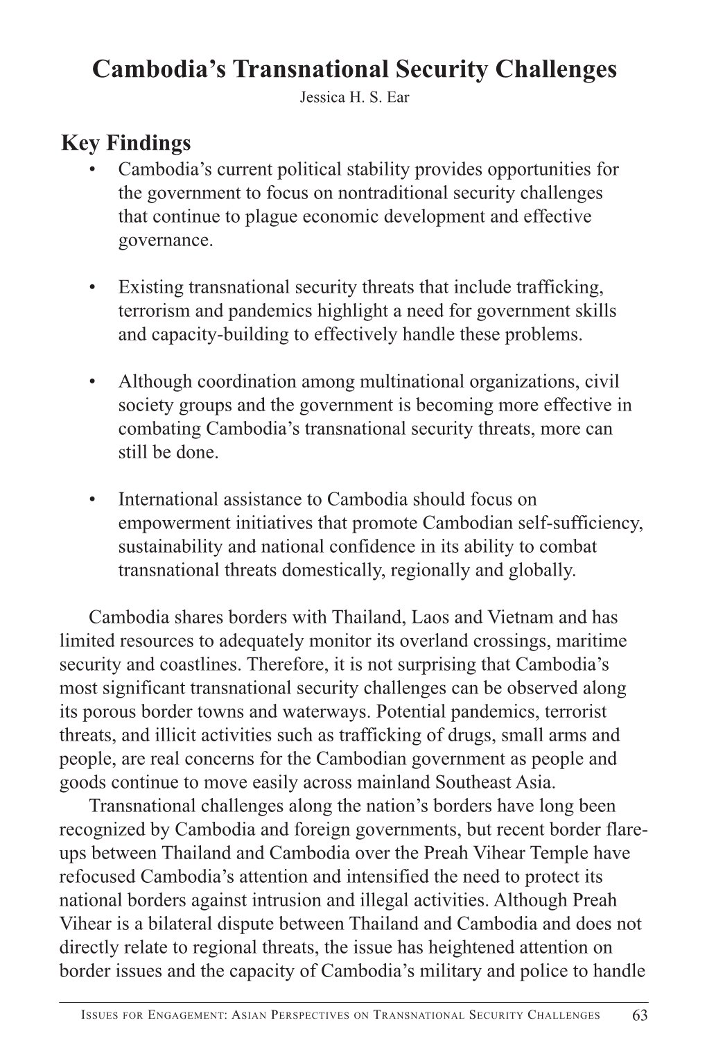 Cambodia's Transnational Security Challenges