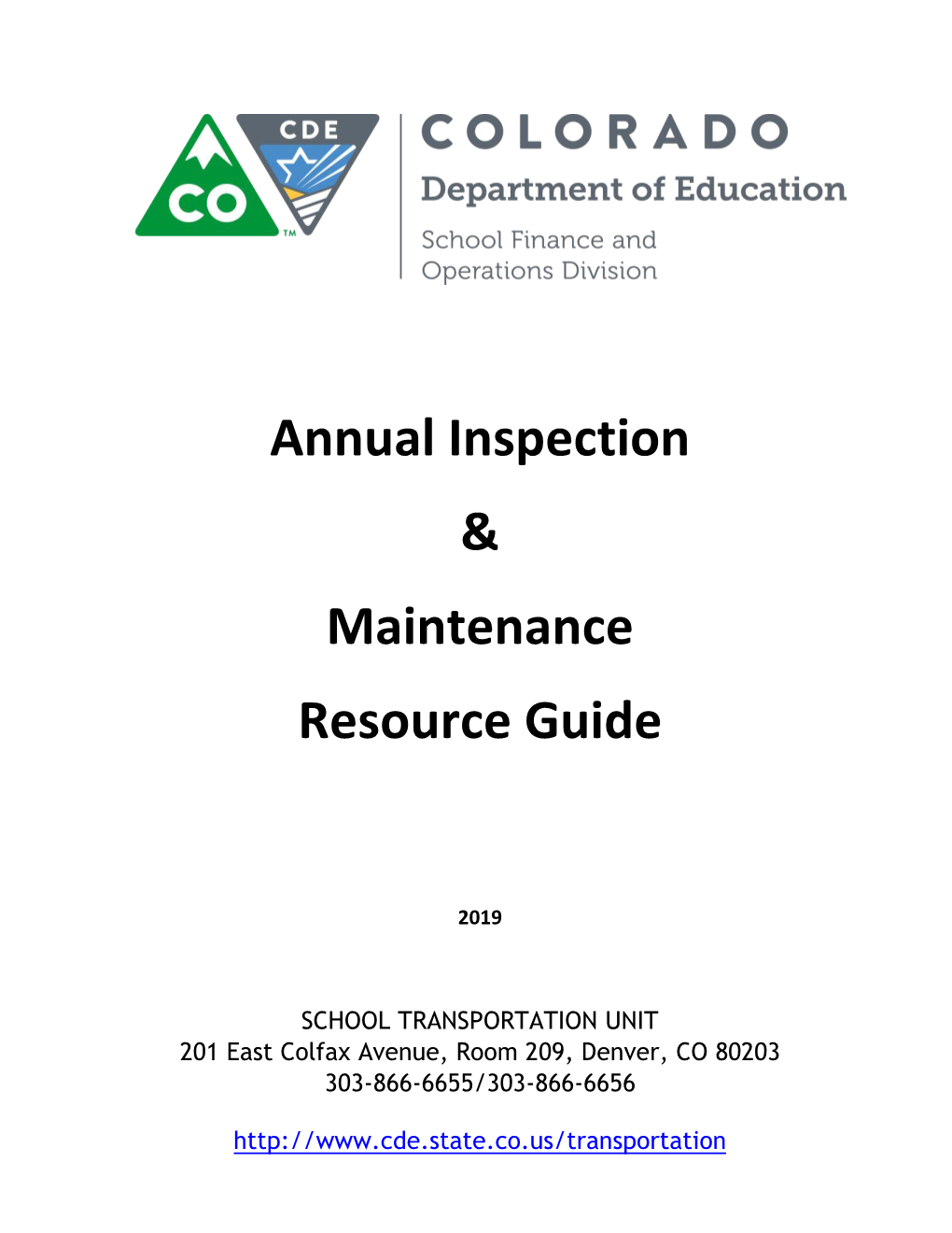 School Transportation Technician Annual Inspection Guide