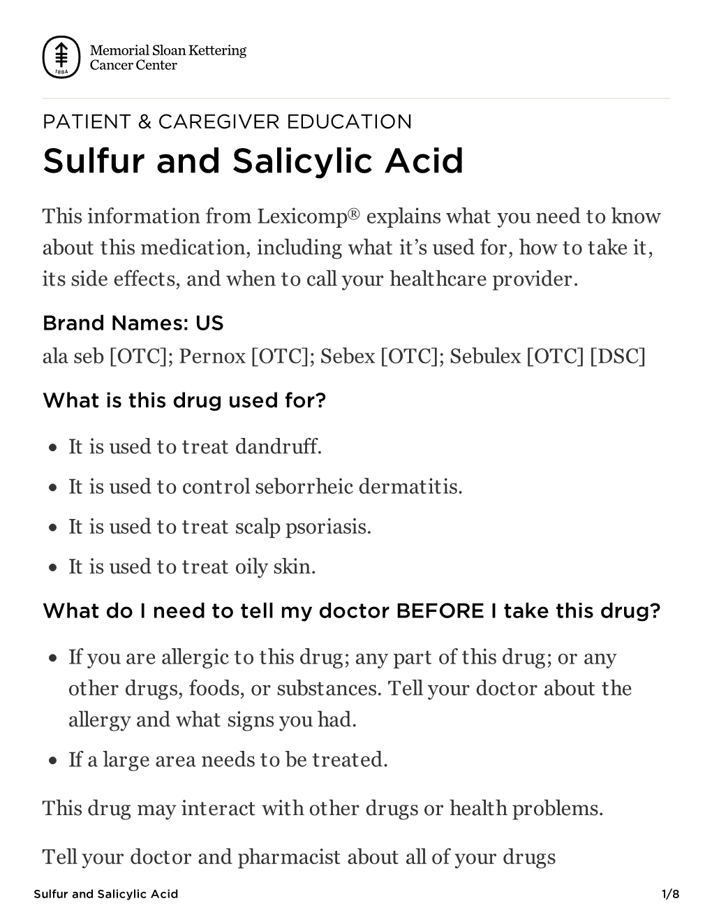 Sulfur and Salicylic Acid