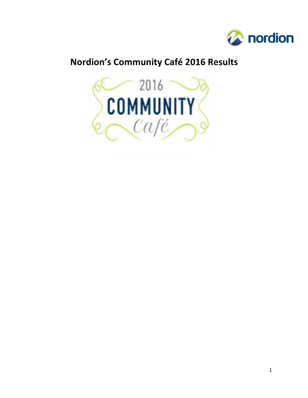 Nordion's Community Café 2016 Results