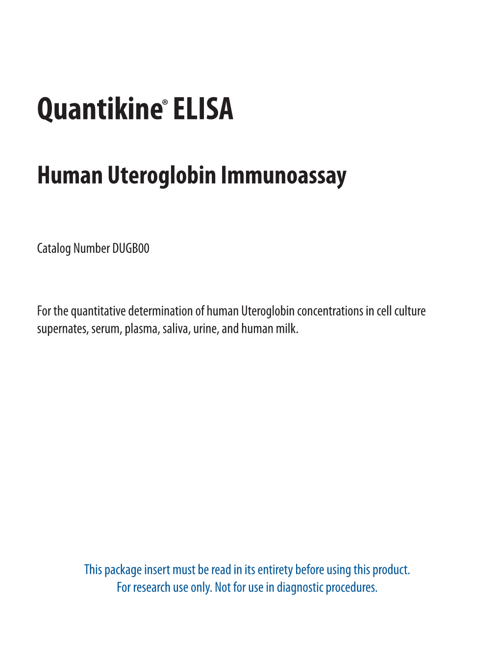 Human Uteroglobin Quantikine