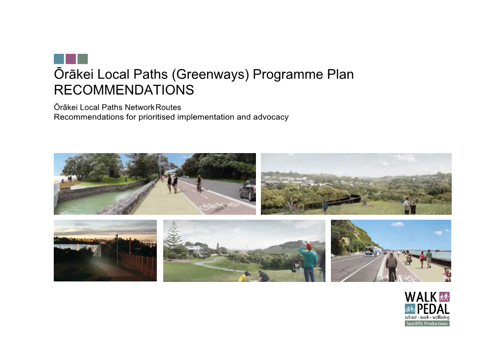 Ōrākei Local Paths (Greenways) Programme Plan