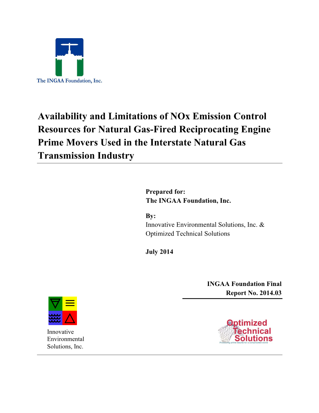 Availability and Limitations of Nox Emission Control Resources For