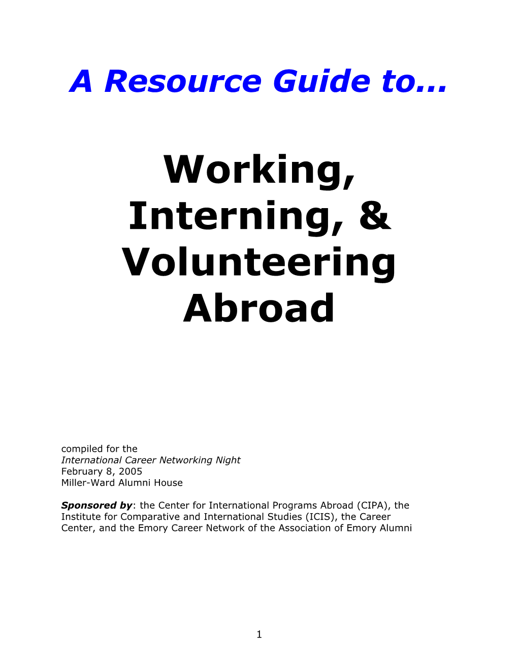 Directories of Work Abroad Programs