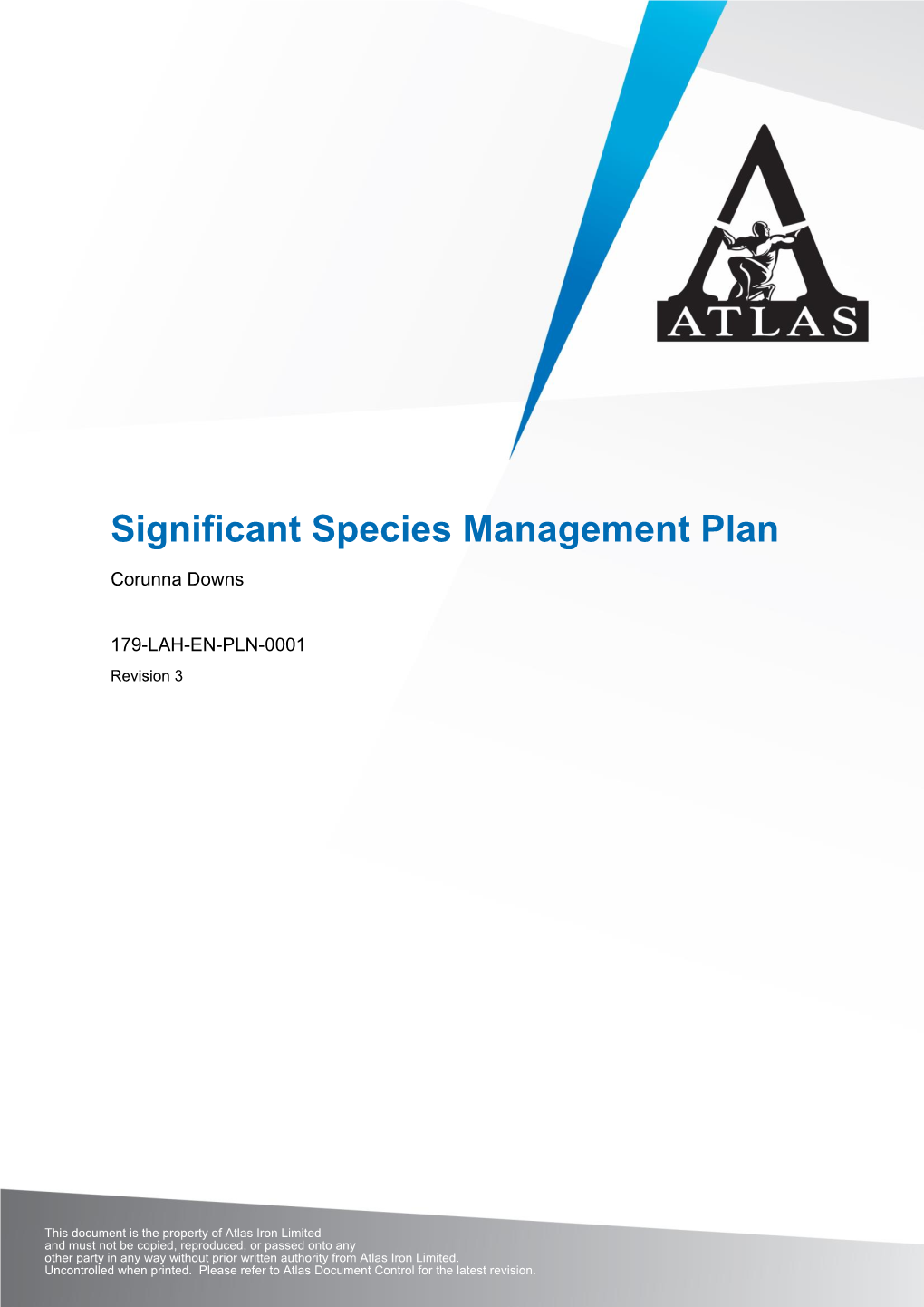 Significant Species Management Plan