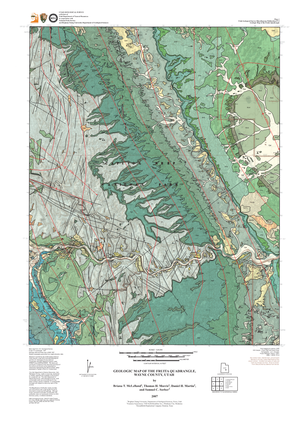 Geologic Map of the Fruita Quadrangle, Wayne County, Utah