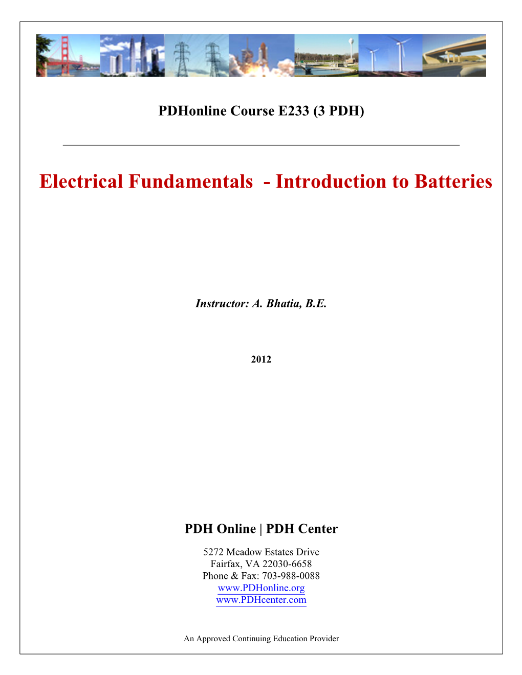 Electrical Fundamentals - Introduction to Batteries