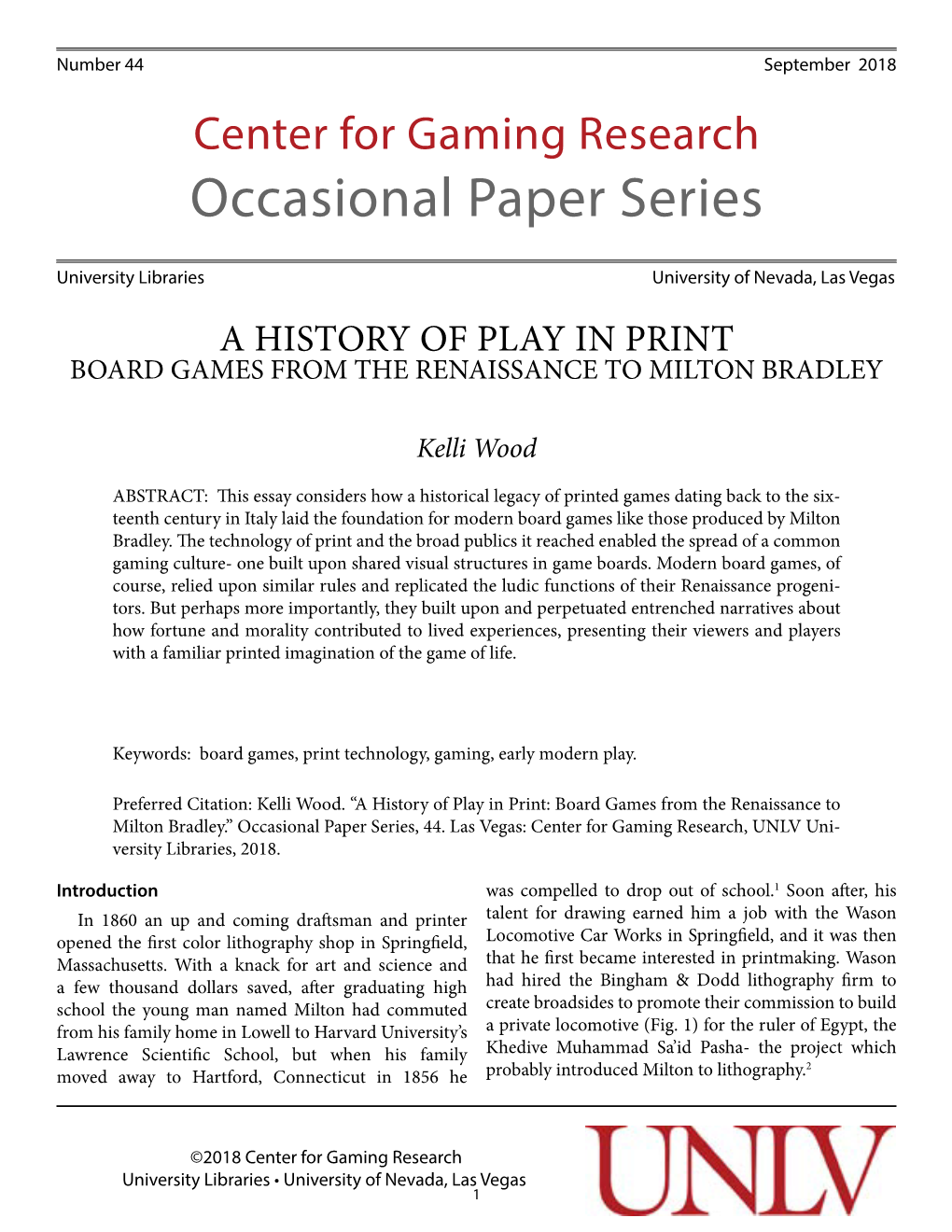 A History of Play in Print Board Games from the Renaissance to Milton Bradley