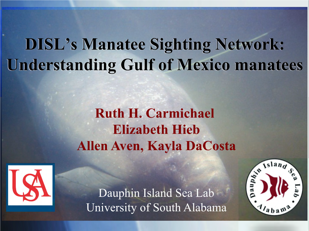 DISL's Manatee Sighting Network: Understanding Gulf of Mexico