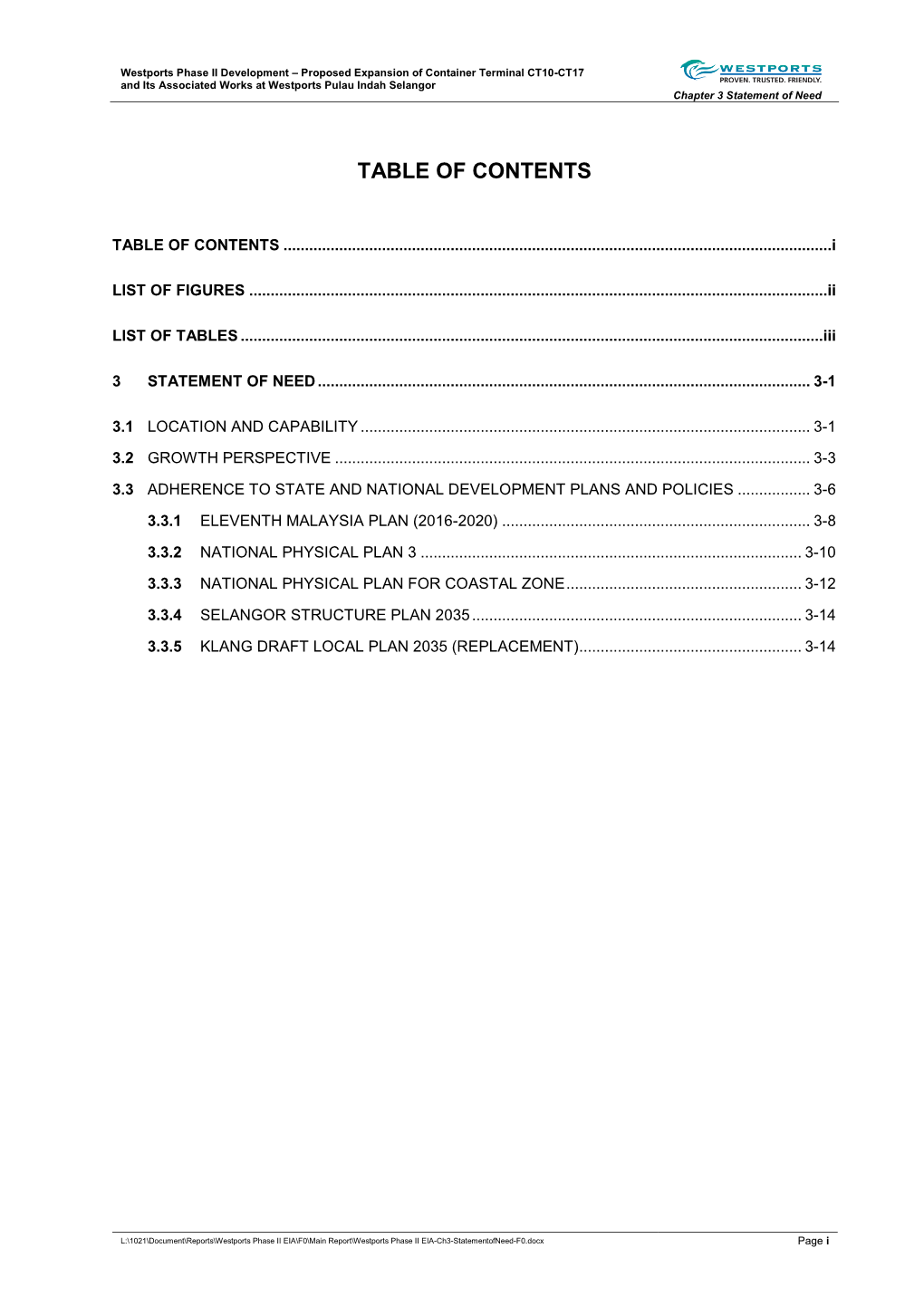 Table of Contents