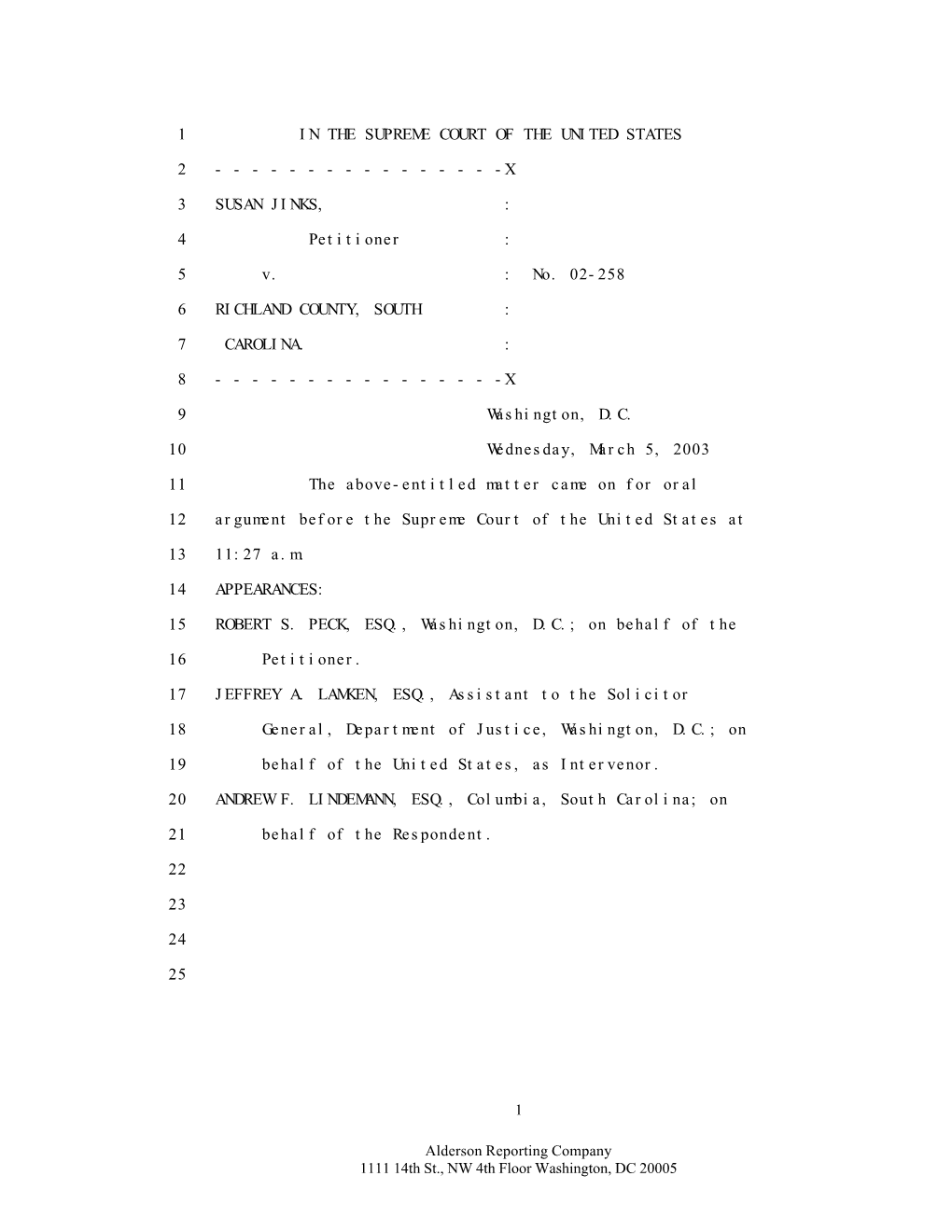 02-258. Jinks V. Richland County (03/05/03)