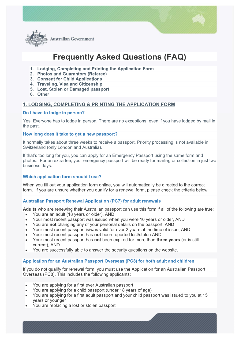 Passports Faqs