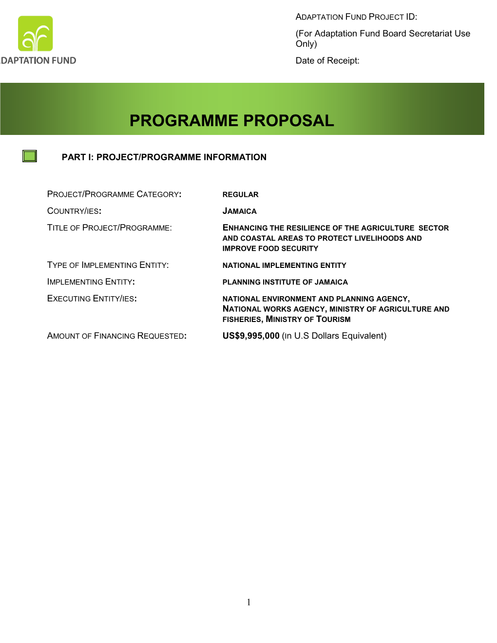 Programme Proposal