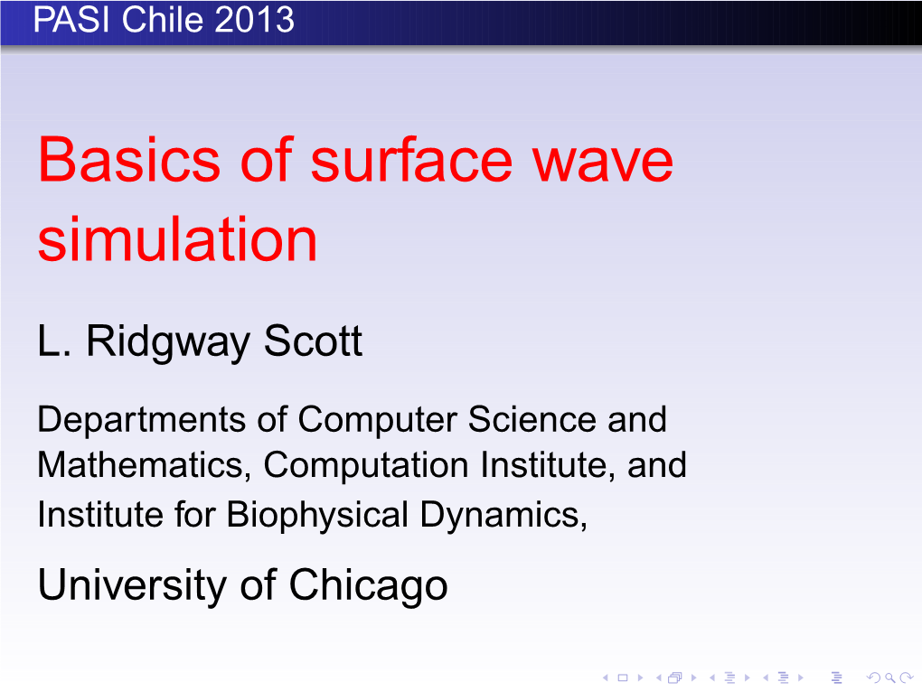 Basics of Surface Wave Simulation