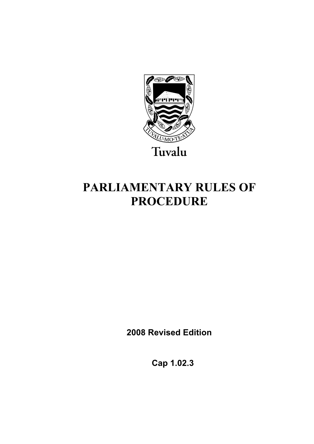 Parliamentary Rules of Procedure