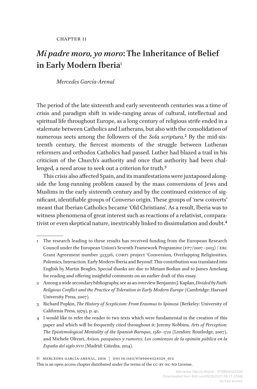 Downloaded from Brill.Com09/28/2021 08:11:37AM Via Free Access Mi Padre Moro, Yo Moro 305