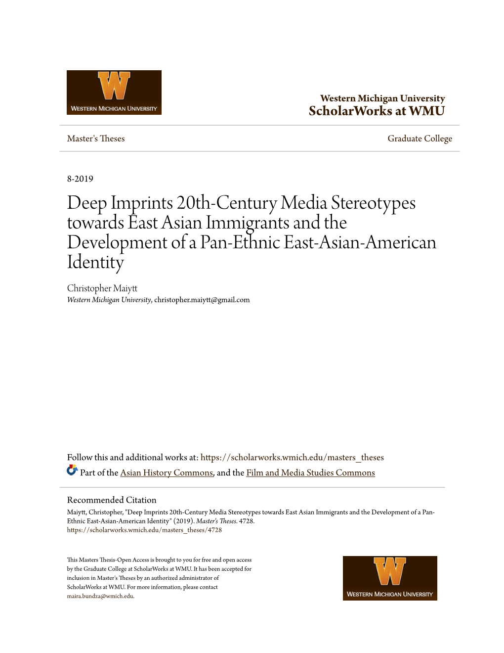 Deep Imprints 20Th-Century Media Stereotypes Towards East Asian