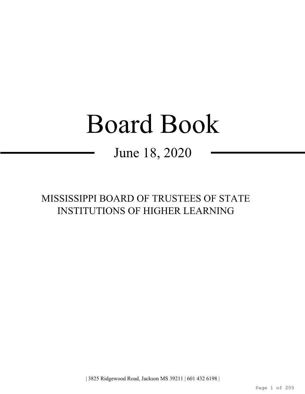 Board Book June 18, 2020