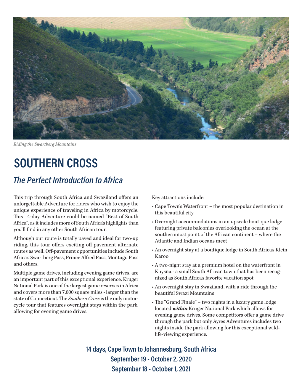 SOUTHERN CROSS the Perfect Introduction to Africa