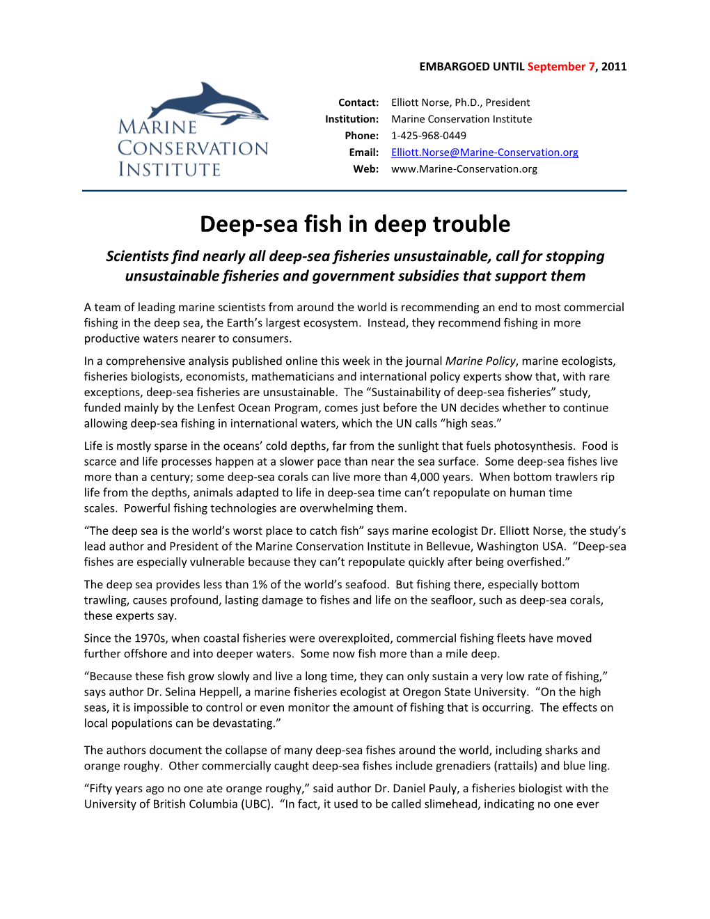 Deep-Sea Fish in Deep Trouble