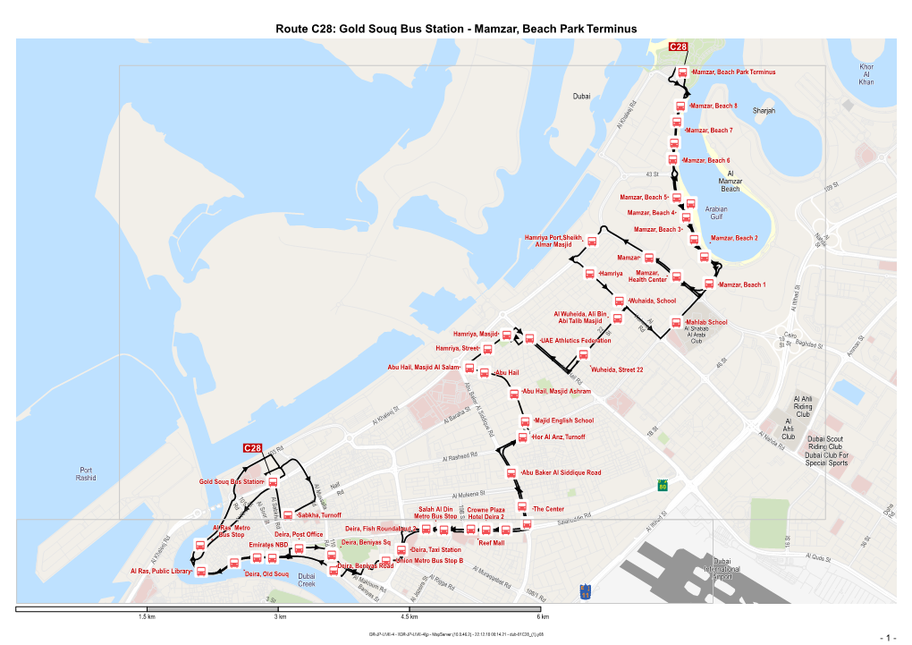 Route C28: Gold Souq Bus Station - Mamzar, Beach Park Terminus C28