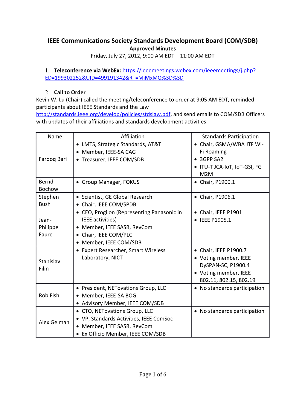 IEEE Communications Society Standards Development Board (COM/SDB)