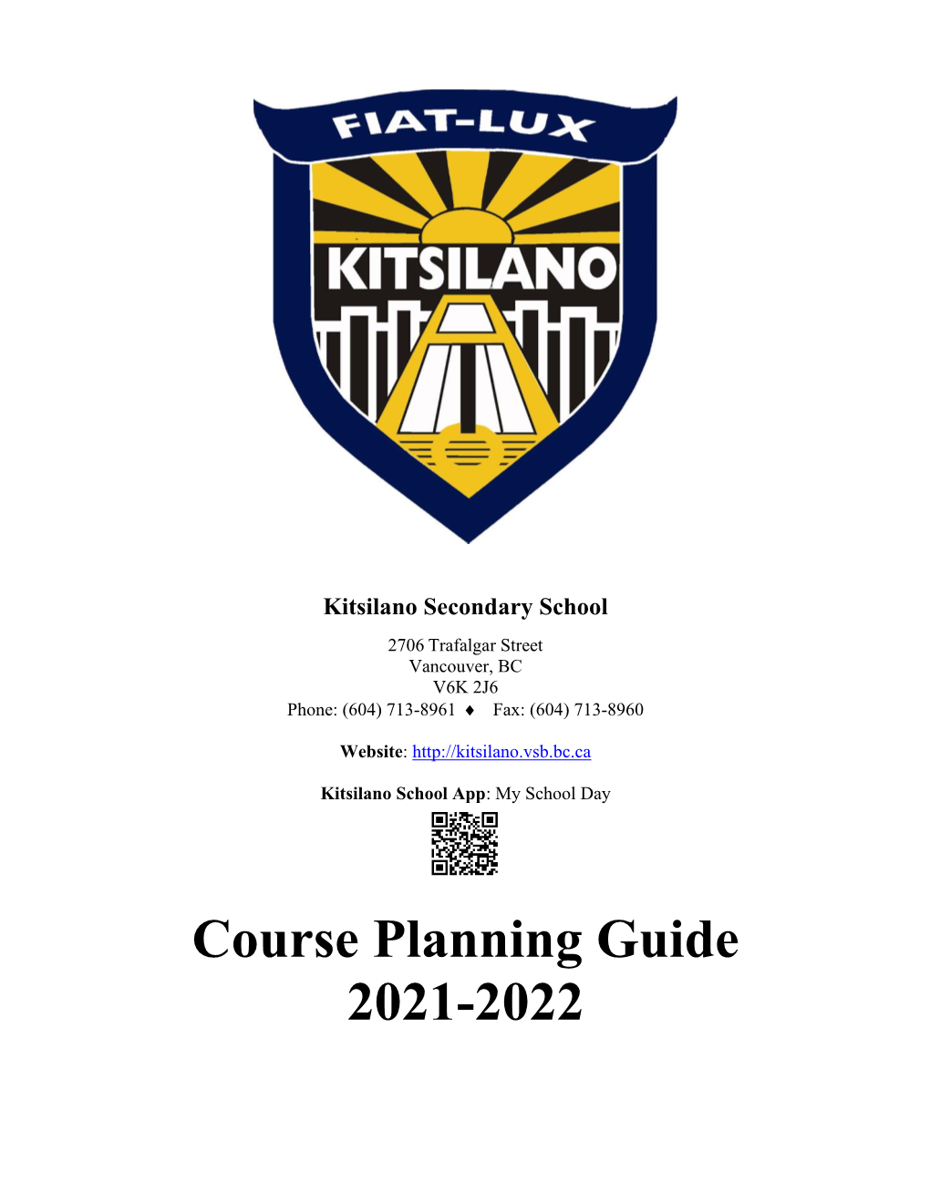 Kitsilano 2021-2022 Course Planning Guide