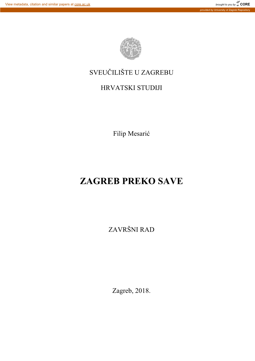 Zagreb Preko Save