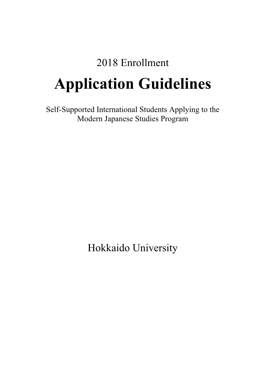 Application Guidelines