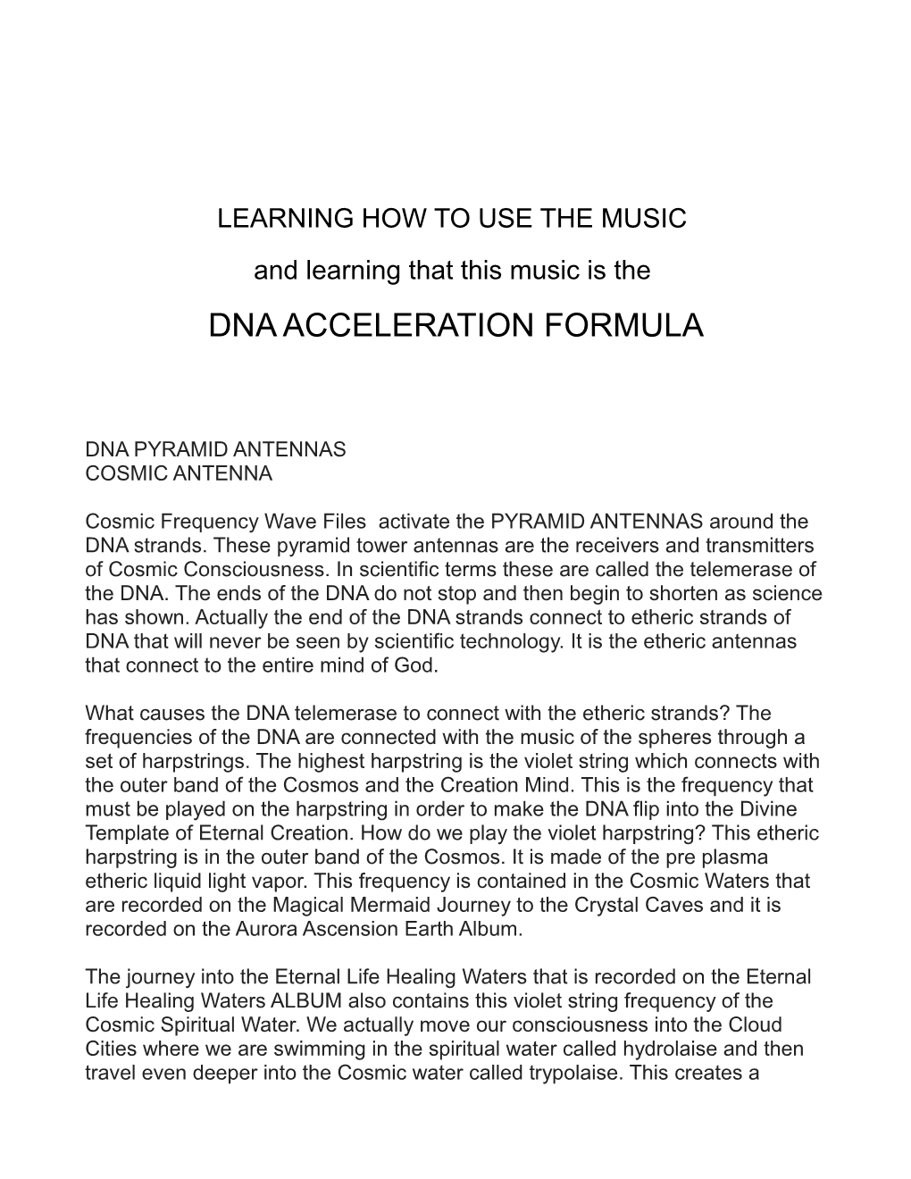 Dna Acceleration Formula