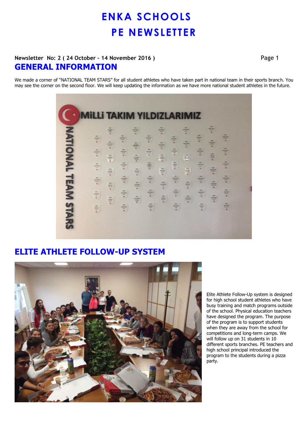 Enka Schools Pe Newsletter