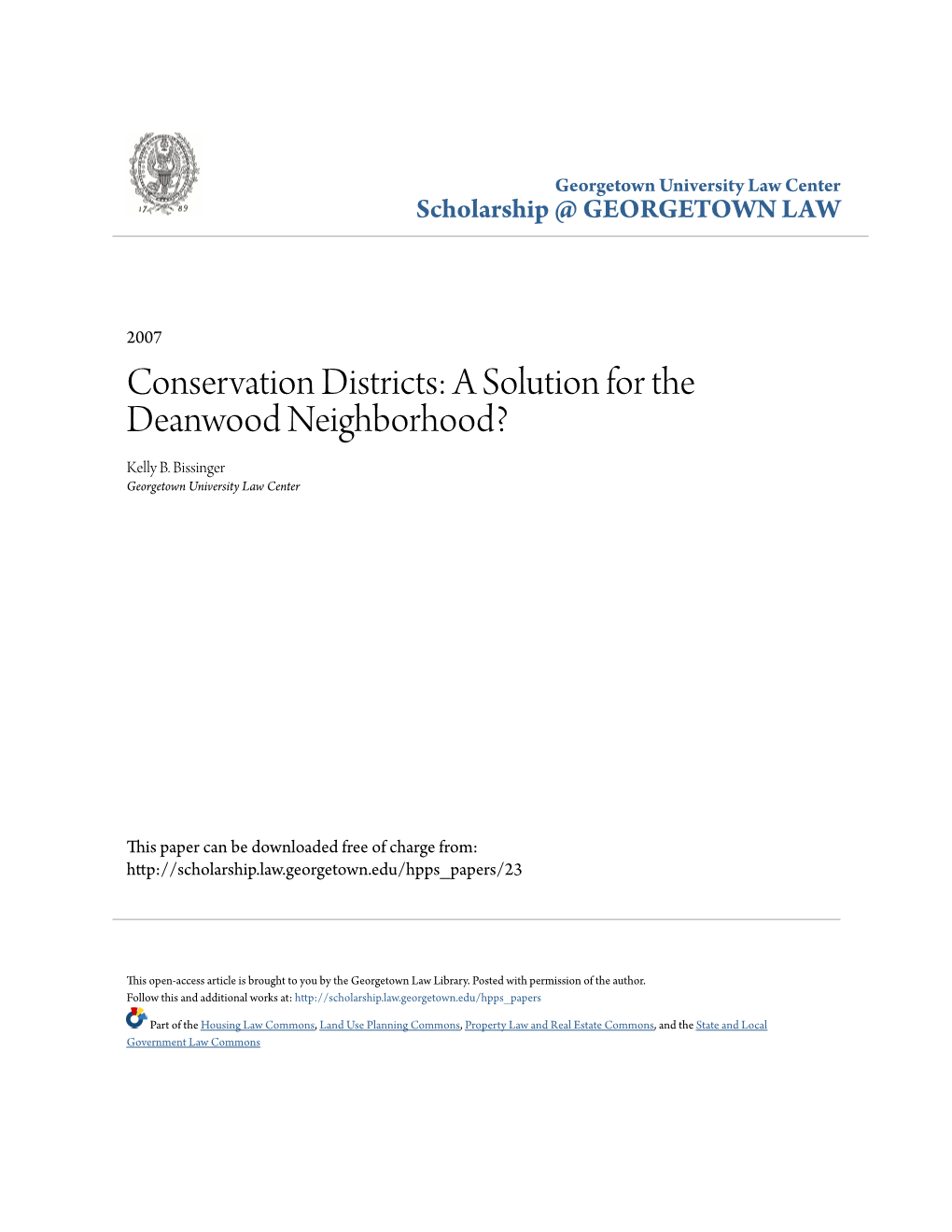 A Solution for the Deanwood Neighborhood? Kelly B