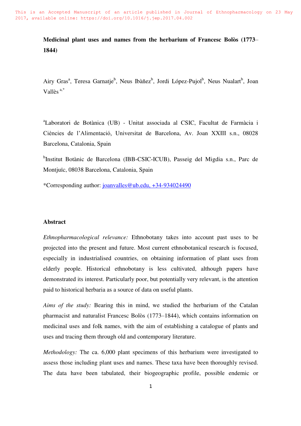 Plants with Topical Uses in the Ripollès District (Pyrenees, Catalonia, Iberian Peninsula): Ethnobotanical Survey and Pharmacological Validation in the Literature