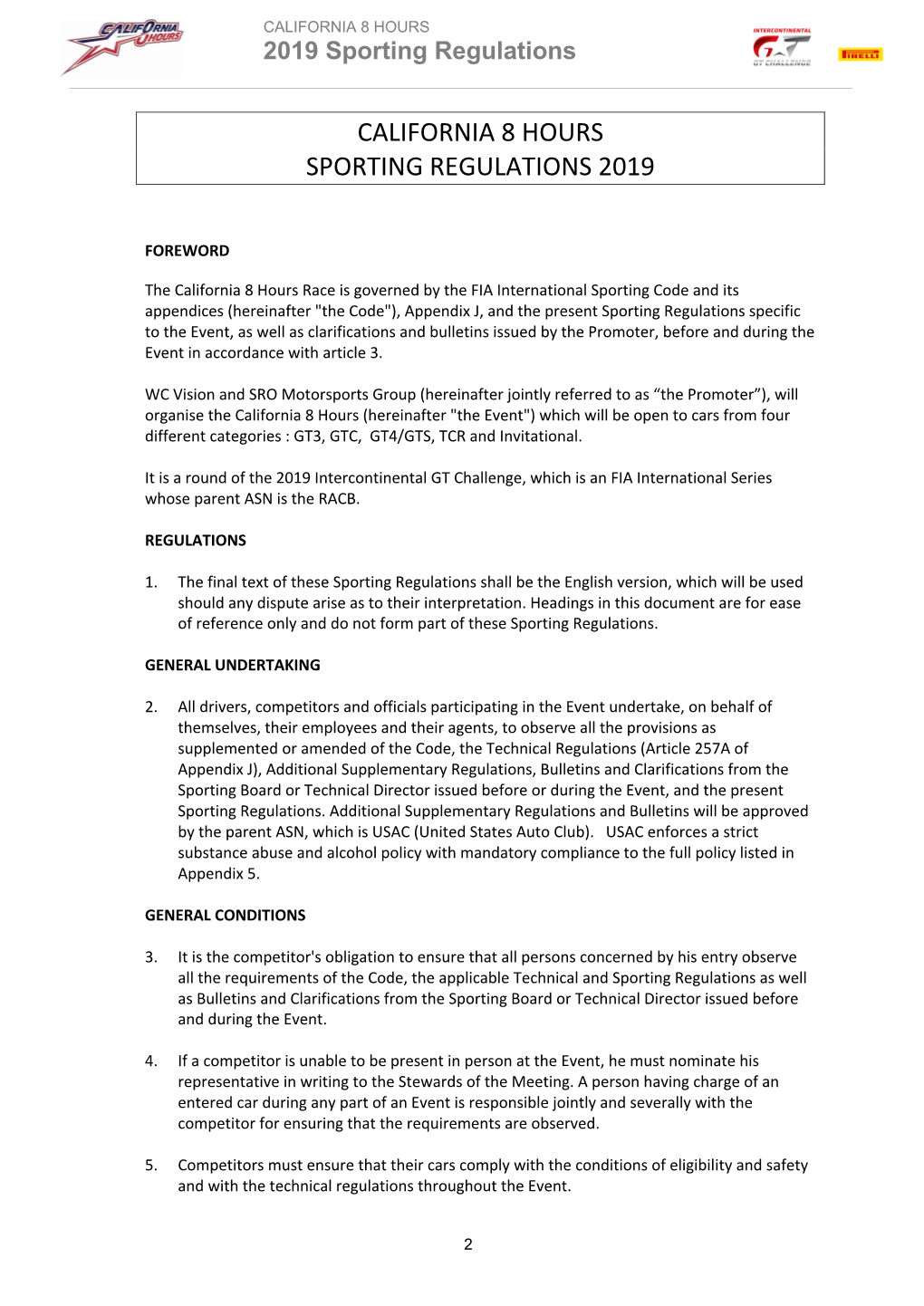 IGTC California 8 Hours 2019 Sporting Regulations FINAL V2