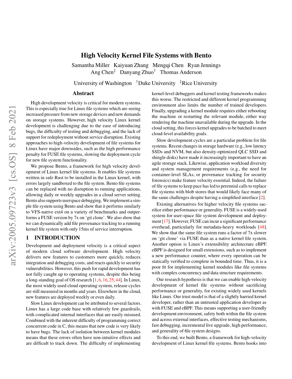 Arxiv:2005.09723V3 [Cs.OS] 8 Feb 2021 Vulnerabilities