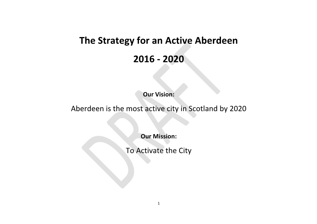 The Strategy for an Active Aberdeen 2016 - 2020