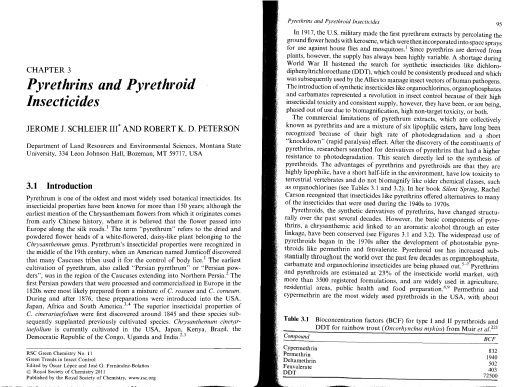 Pyrethrins and Pyrethroid Insecticides