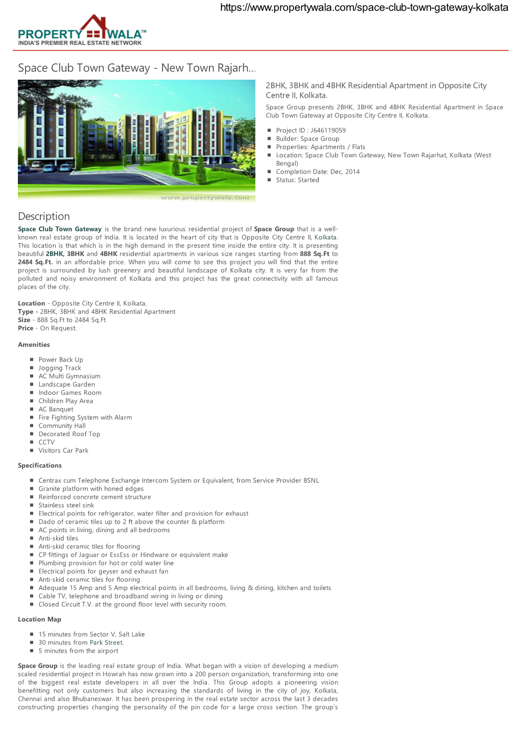 Space Club Town Gateway - New Town Rajarh… 2BHK, 3BHK and 4BHK Residential Apartment in Opposite City Centre II, Kolkata