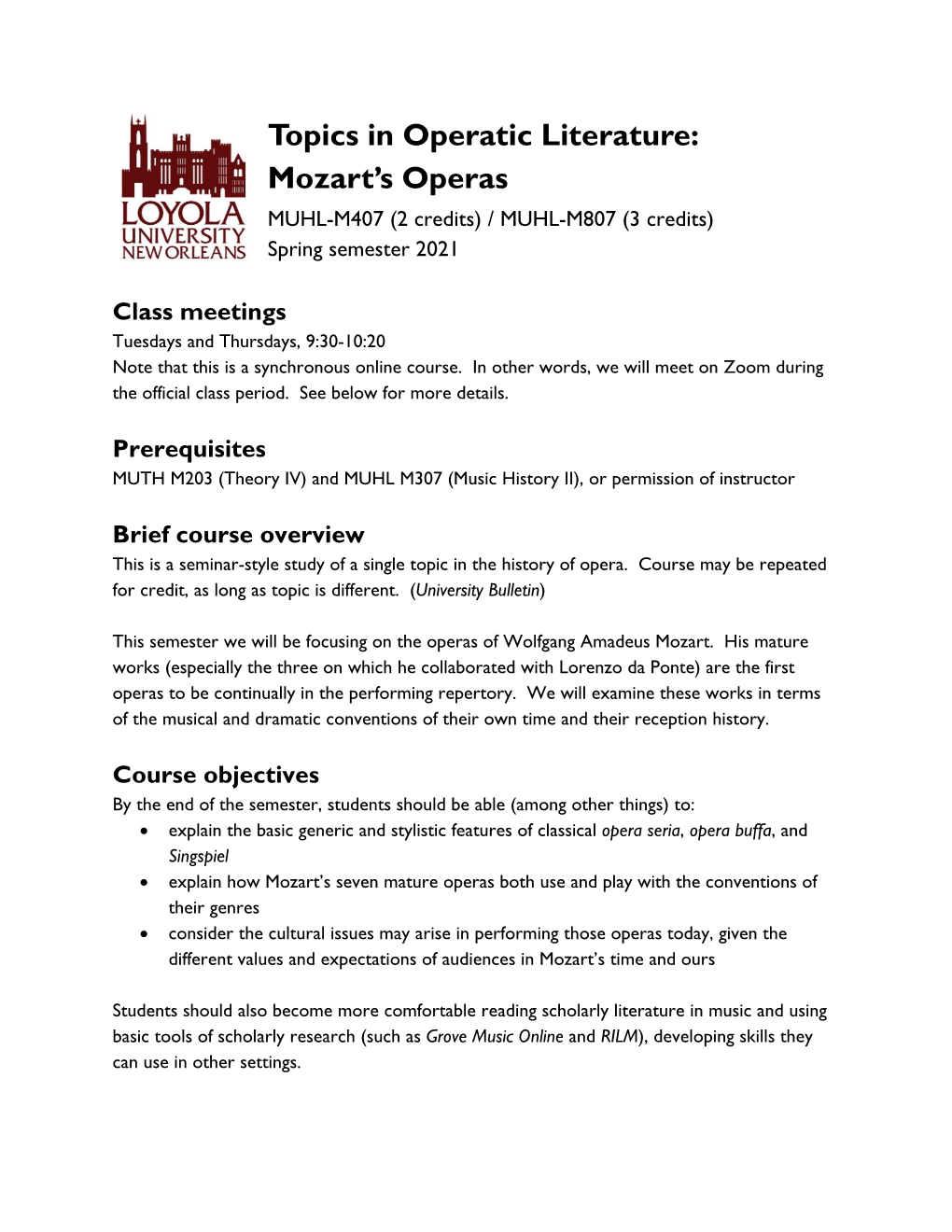 Mozart's Operas