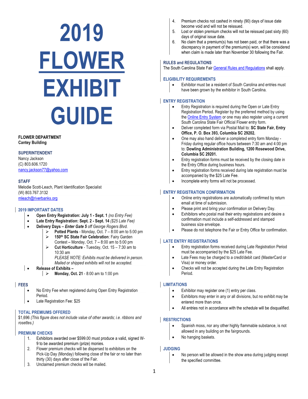 2019 Flower Exhibit Guide