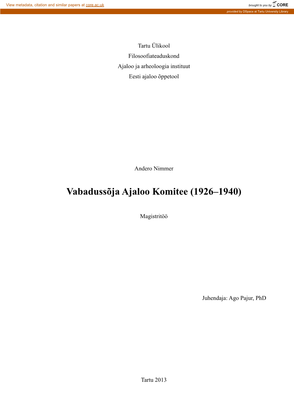 Vabadussõja Ajaloo Komitee (1926–1940)