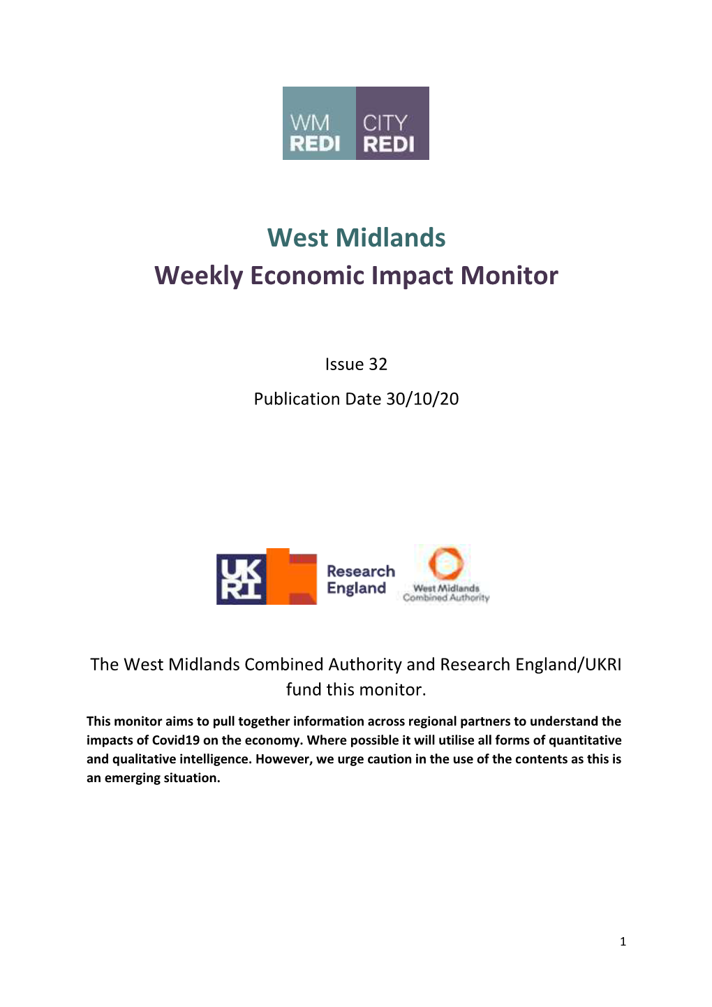 West Midlands Economic Impact Monitor